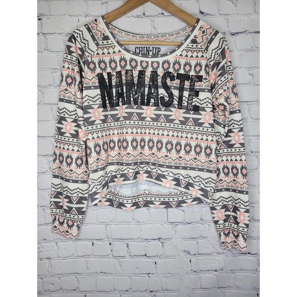 Chin Up Top Women NAMASTE Graphic - Picture 1 of 5